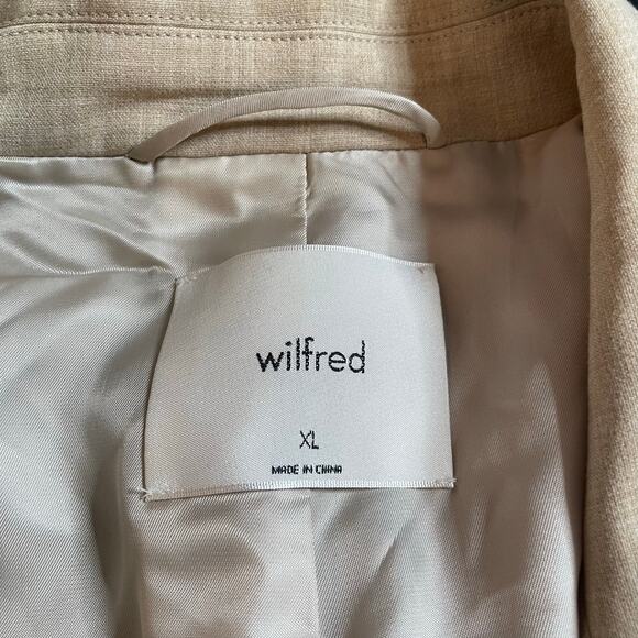 WILFRED Aritzia Generation Blazer Taupe Tan Single Button Closure XL Extra Large - Picture 3 of 9